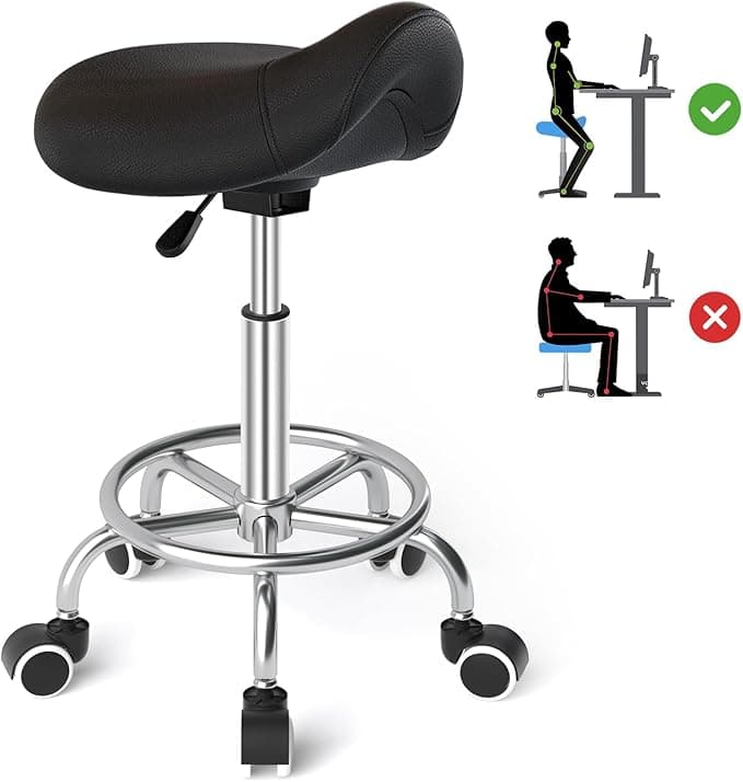 Ergonomic Rolling Shop Stool